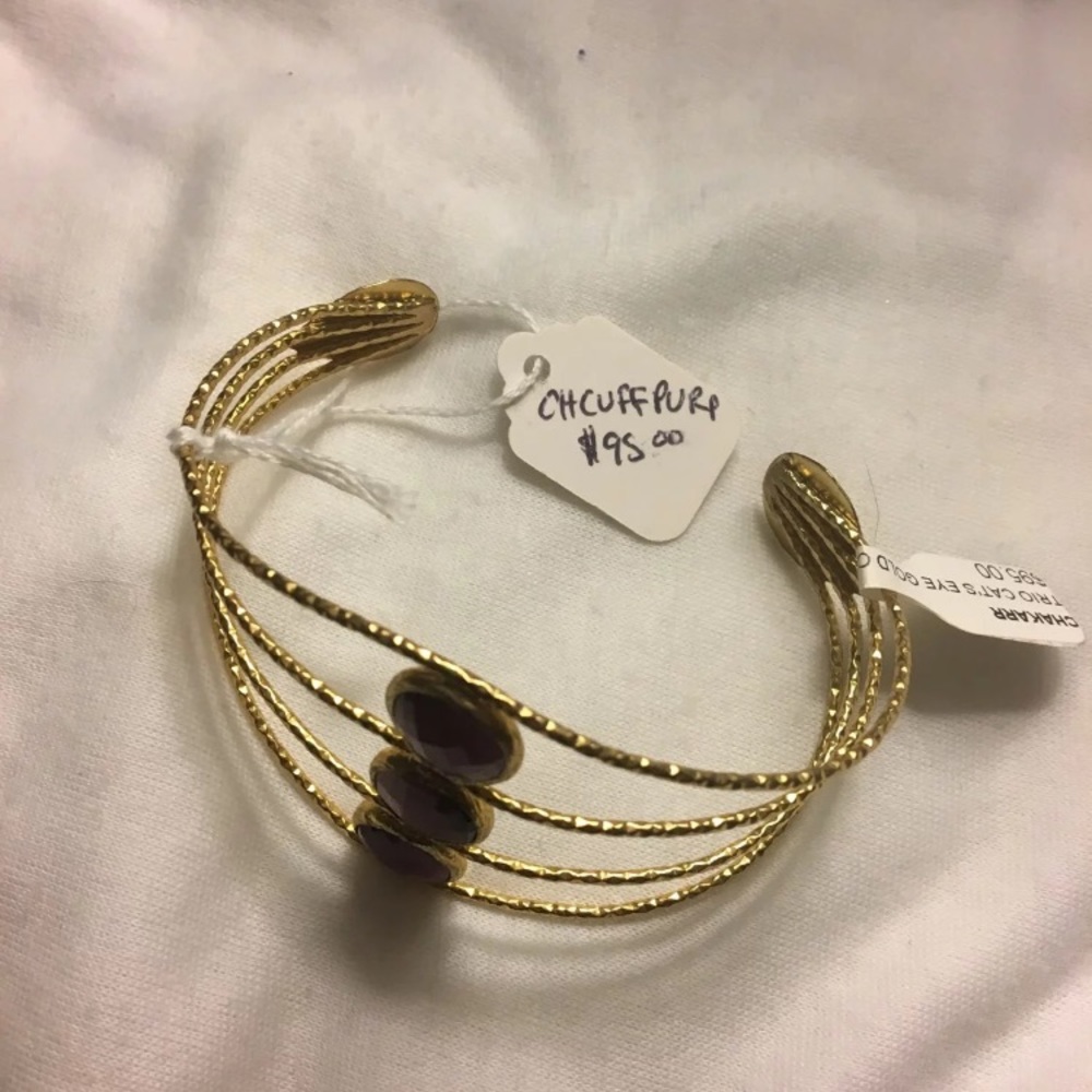 Chakarr Trio Cats Eye Gold Cuff